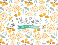 Blooms & Plumes Thank You Cards