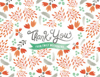 Blooms & Plumes Thank You Cards