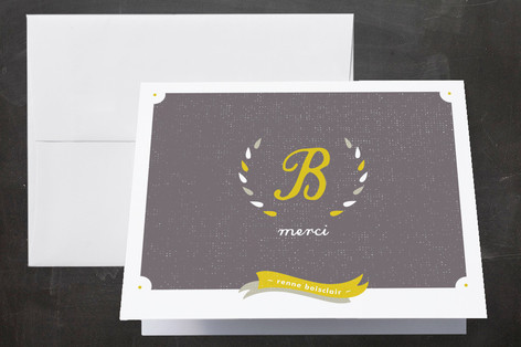 Laurel Wreath Monogram Thank You Cards