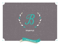 Laurel Wreath Monogram Thank You Cards
