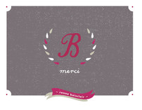 Laurel Wreath Monogram Thank You Cards