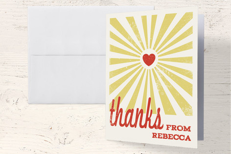 Heart Rays Thank You Cards