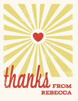 Heart Rays Thank You Cards