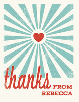 Heart Rays Thank You Cards
