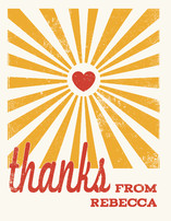 Heart Rays Thank You Cards