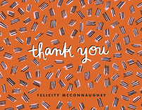 Hatch Mark Pattern Thank You Cards
