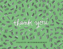 Hatch Mark Pattern Thank You Cards