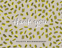 Hatch Mark Pattern Thank You Cards