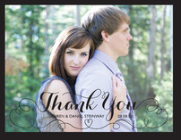 Cursive Line Thank You Cards