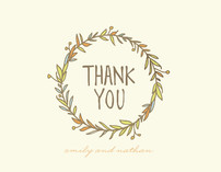 Wreath of Thanks Thank You Cards