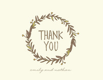 Wreath of Thanks Thank You Cards