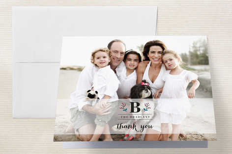 Berry Monogram Thank You Cards