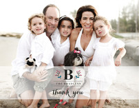 Berry Monogram Thank You Cards
