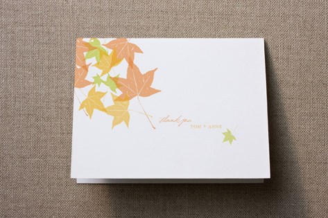 Autumn Leaves Thank You Cards