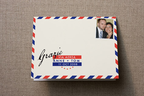 float + airmail Thank You Cards