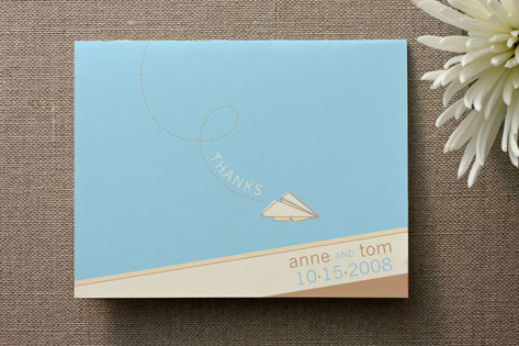 Paper Airplane Thank You Cards