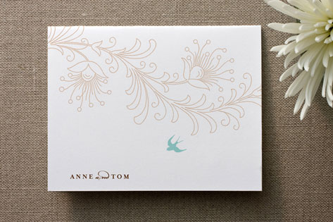 Pretty Little Bird Thank You Cards