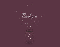 fireflies Thank You Cards