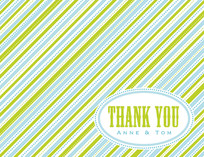 Tie Stripe Thank You Cards