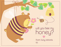bee my honey Valentine's Day Cards, by Gakemi Art+Design