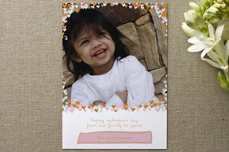 confetti hearts Valentine's Day Cards