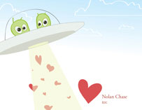 Love Abduction Valentine's Day Cards, by Cole Marshall
