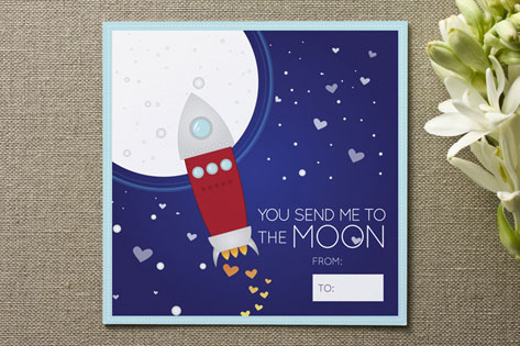 to the moon, alice Valentine's Day Cards