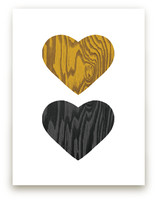 Wood Grain Hearts Art Prints