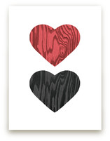 Wood Grain Hearts Art Prints
