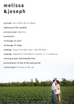 A Sweet Afternoon Wedding Programs