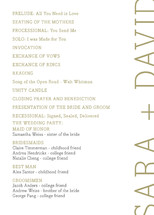 Side type Wedding Programs