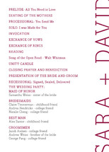 Side type Wedding Programs