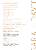 Side type Wedding Programs
