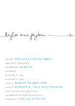 The Happy Couple Wedding Programs
