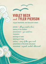 BLOCK PRINT WAVES Wedding Programs