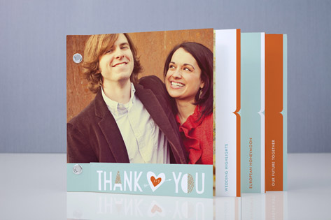 just married Wedding Thank You Minibook&trade; Cards