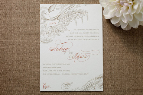 Calligraphy Chic Wedding Invitations