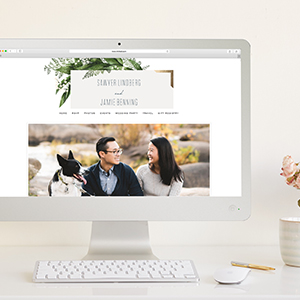 computer with wedding website