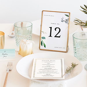table display with table number