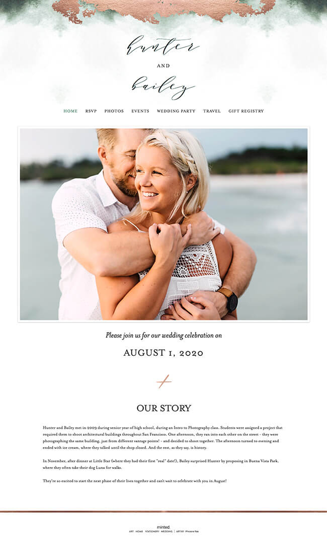 About Minted Wedding Websites Minted
