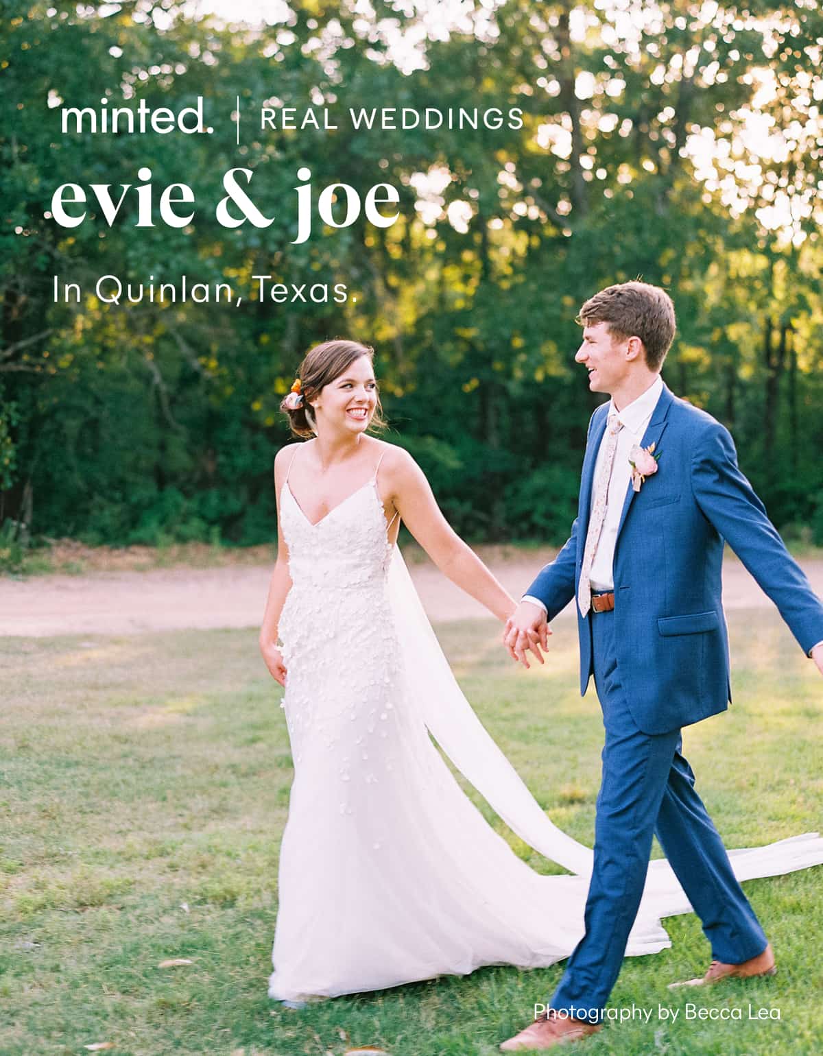 Minted Real Weddings: evie
        & joe in quintlan, texas