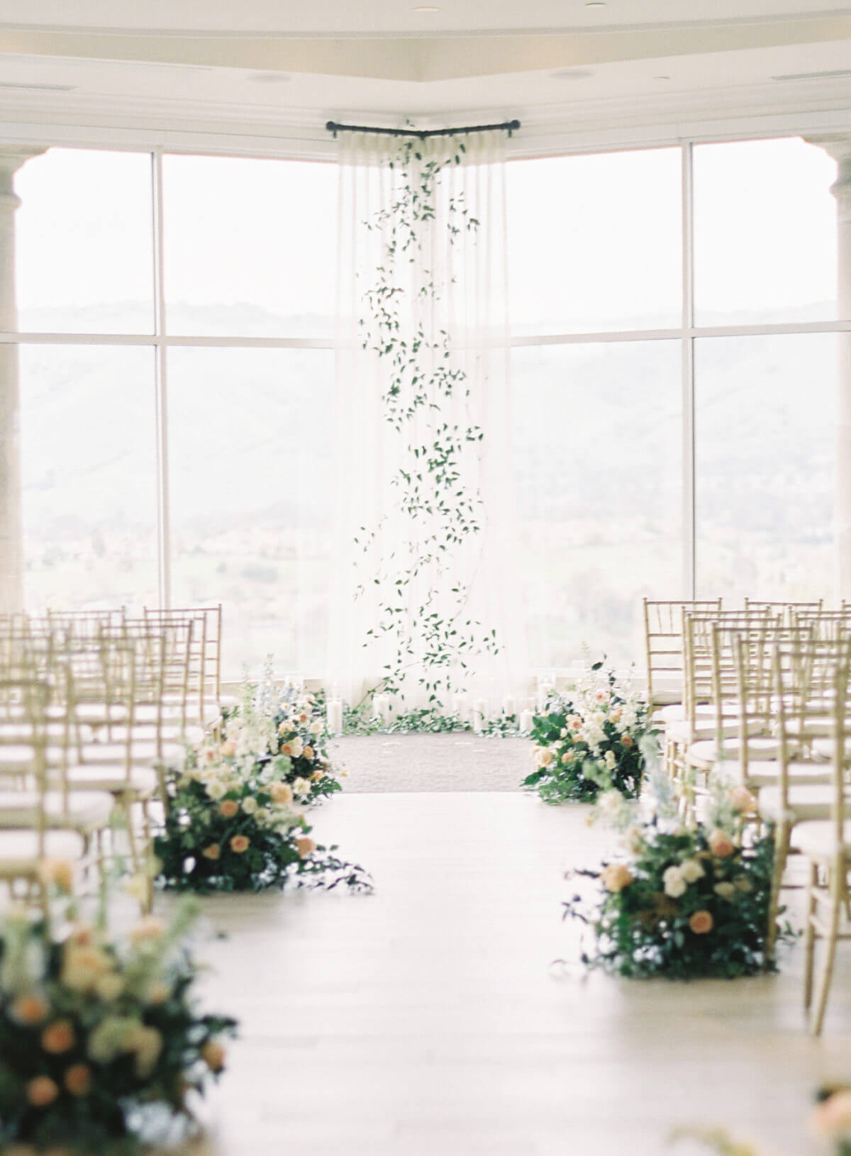 wedding aisle with flowers
