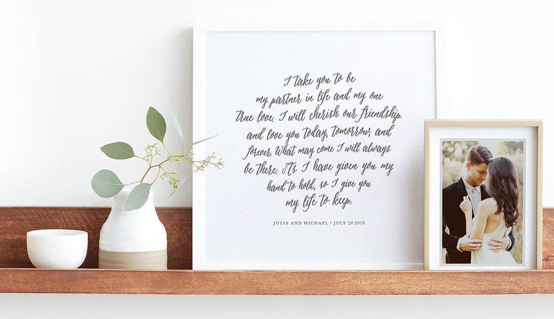 framed vows