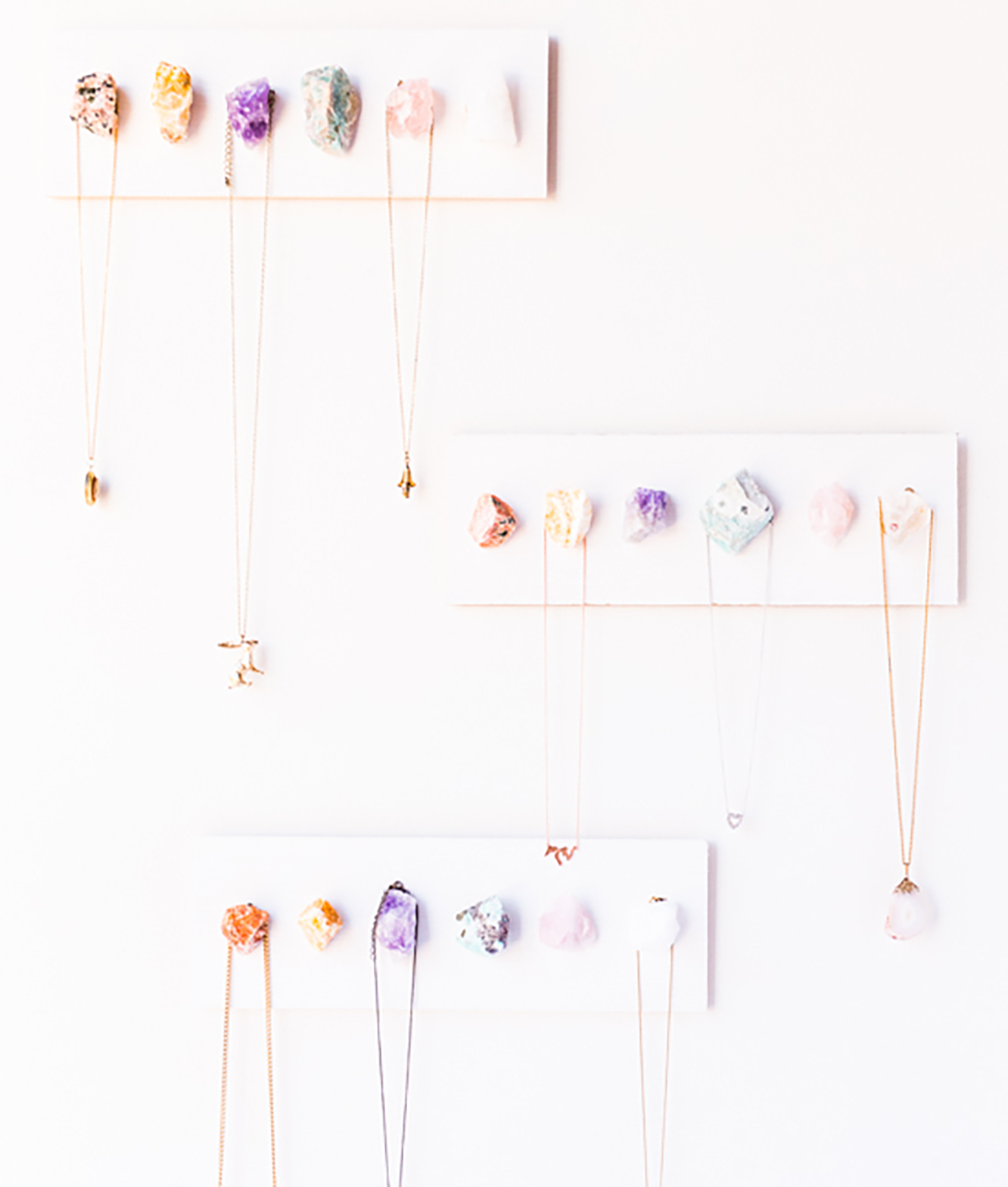 DIY: Raw Crystal Necklace Display