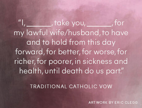 Traditional Catholic wedding vow