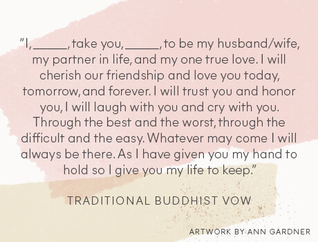 Traditional Buddhist wedding vow