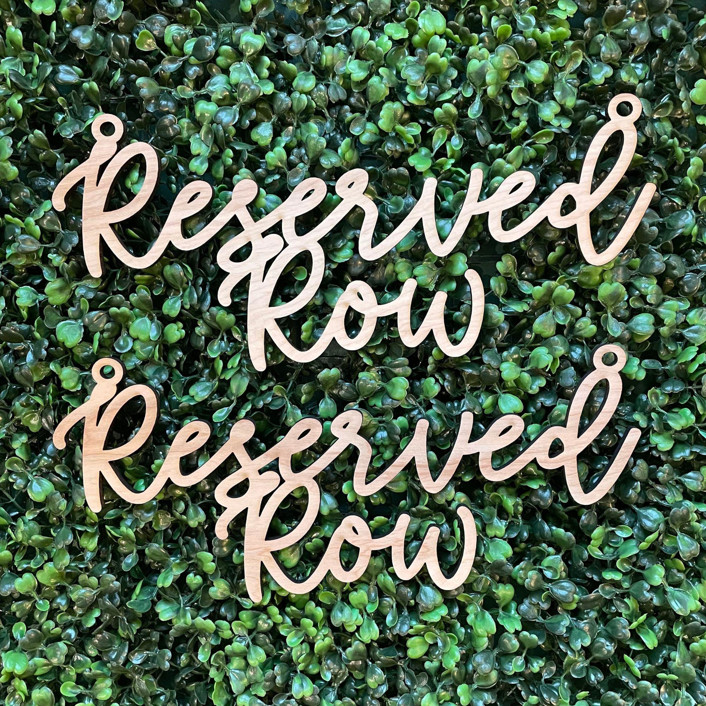 Reserved Row ii - SET of Two Signs | Birch Wood