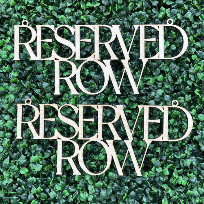 Reserved Row i - SET of Two Signs | Birch Wood