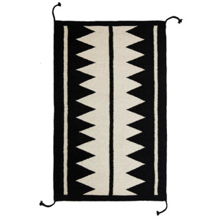 This is a black rugs by Archive New York called zapotec black and ivory rug #5, size 2'x3' in standard