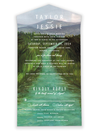 photo of Adventure Begins All In One Wedding Invitations